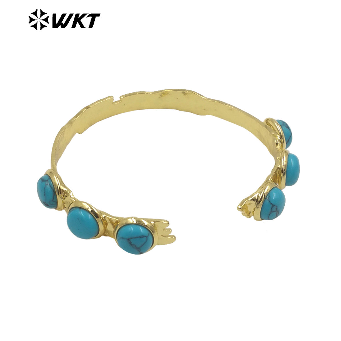 WT-B632 WKT New Handmade Natural Gemstone Jewelry Opening Bracelets Lovely Amazonite Bohemia Romantic Lucky Bracelets