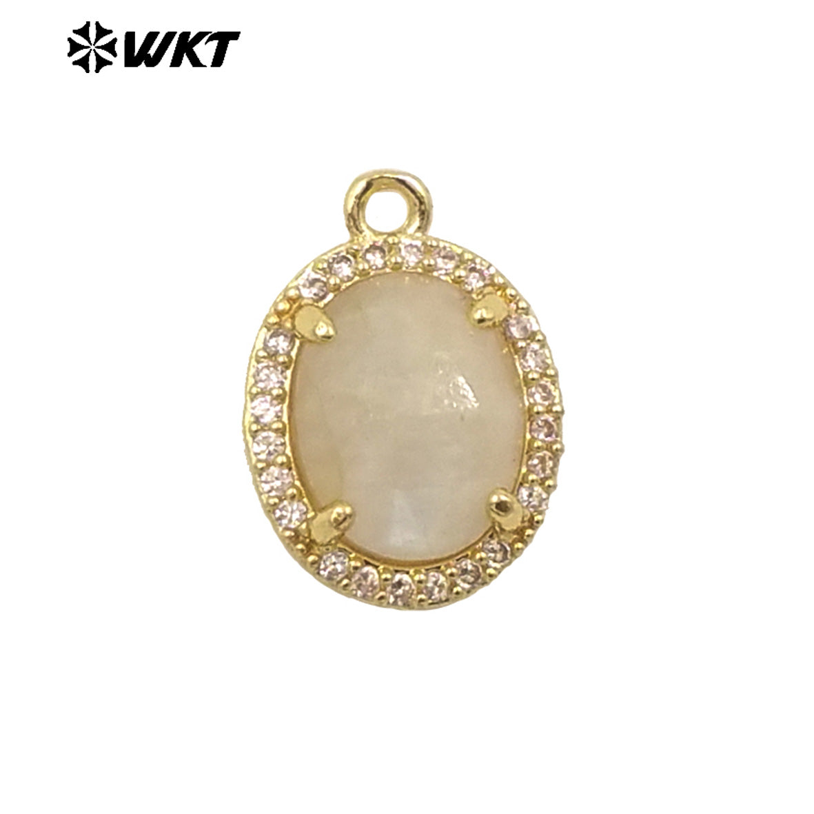 WT-P1991 on Sale Stylish Little Zircon Set With Multiple Gemstone 18K Gold Plated Round Unisex Pendant As Daily Dress and Gift