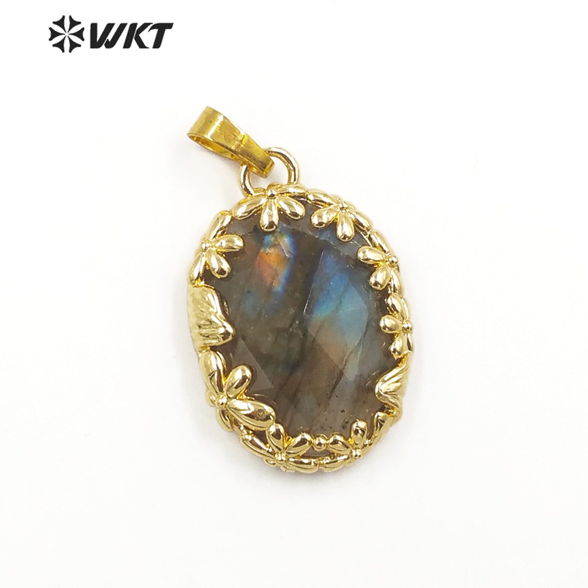 WT-P1919 Fashion Design Trendy New Precious Colorful Stone Oval Amazonite Amethyst Gemstone Pendants