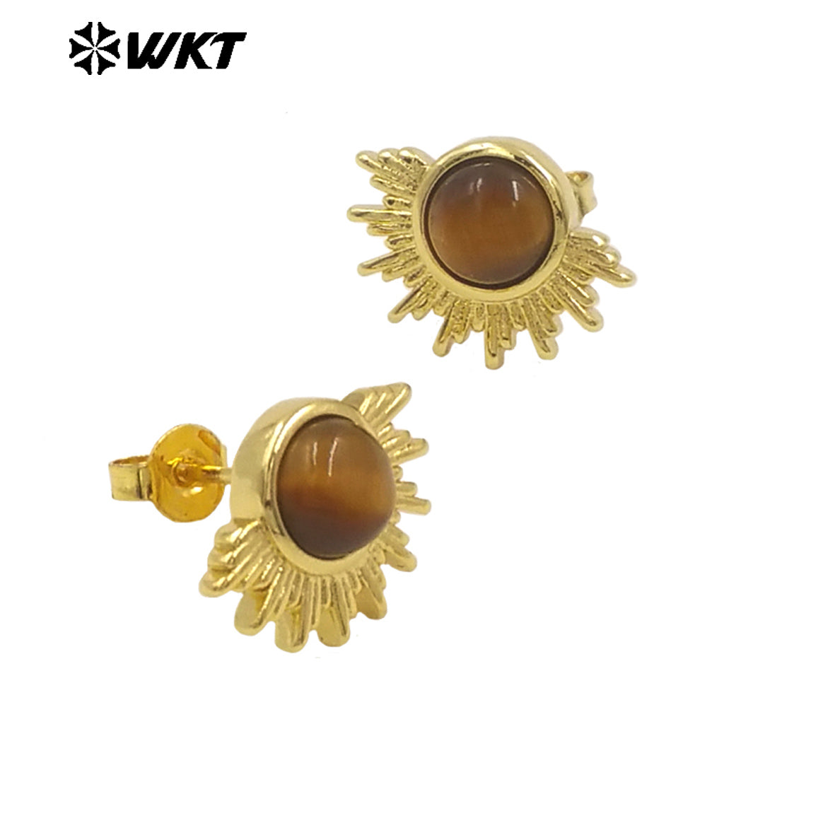 WT-E773 New Design Wholesale Natural Round Gemstone Multi-Colored Women's Earring Studs As Daily Jewelry and Birthday Gifts