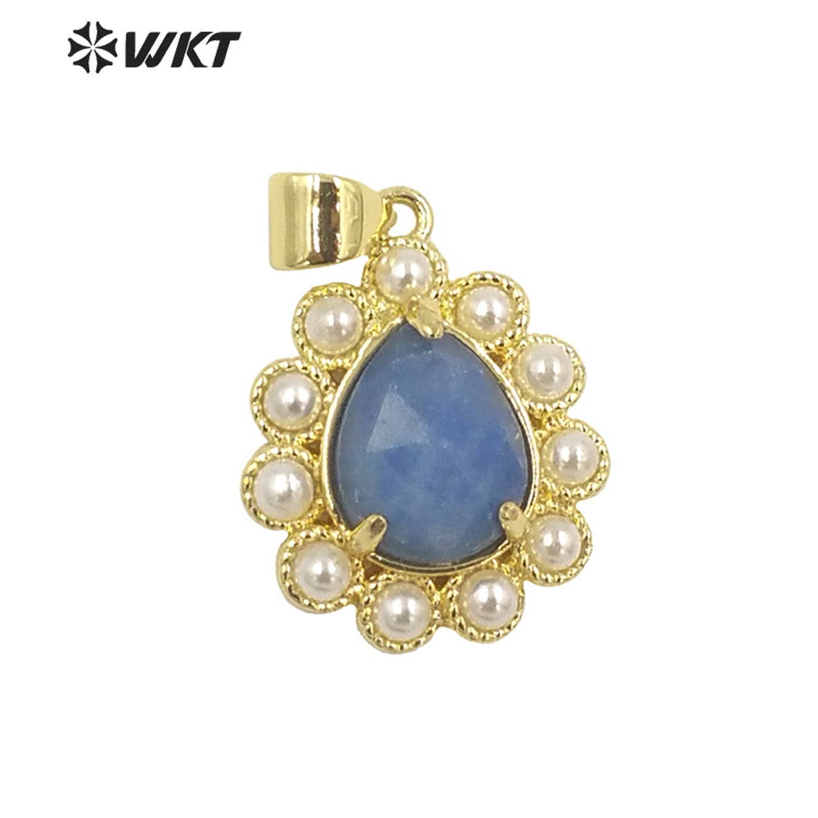WT-JP359 New Fashion Gold Tiny Drop Charming Gold Plated Natural Gemstone Pendants With Different Stone Setting