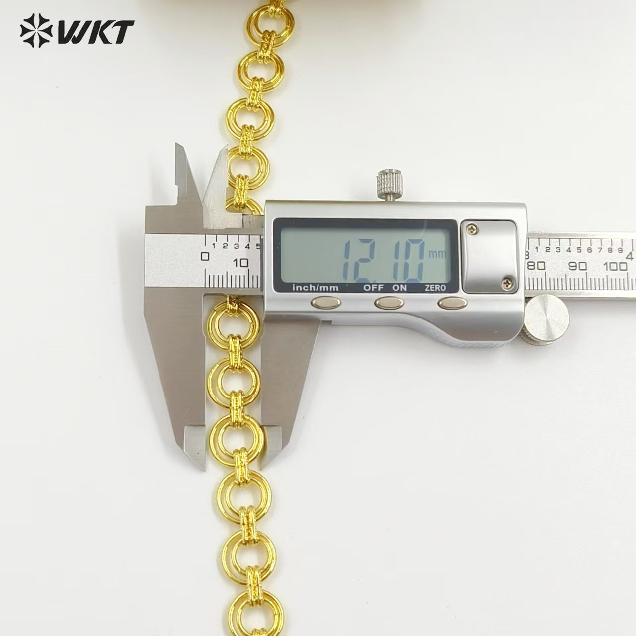 WT-BC248 Wholesale New Design Yellow Brass Chain With Gold Plated For Luxury Jewelry DIY Link Finding Double Circles