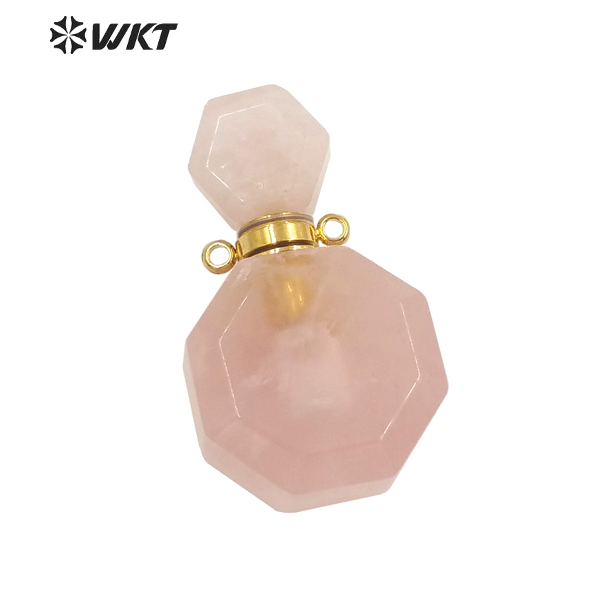 WT-P1759 WKT Hot Sale! Natural Stone Perfume Bottle Pendant Pink Quartz Amethyst Amazonite Pendant Jewelry Necklace Accessory