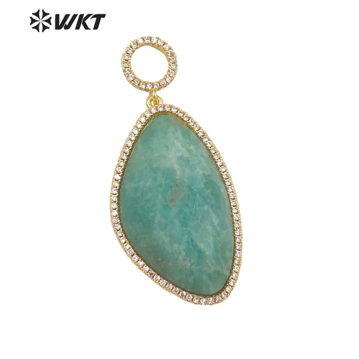 WT-MP239 WKT 2022 Hot Sale Infinity Charms Colored Stone Oval Pendant Zircon Pendant Lady Necklace Jewelry for Gift
