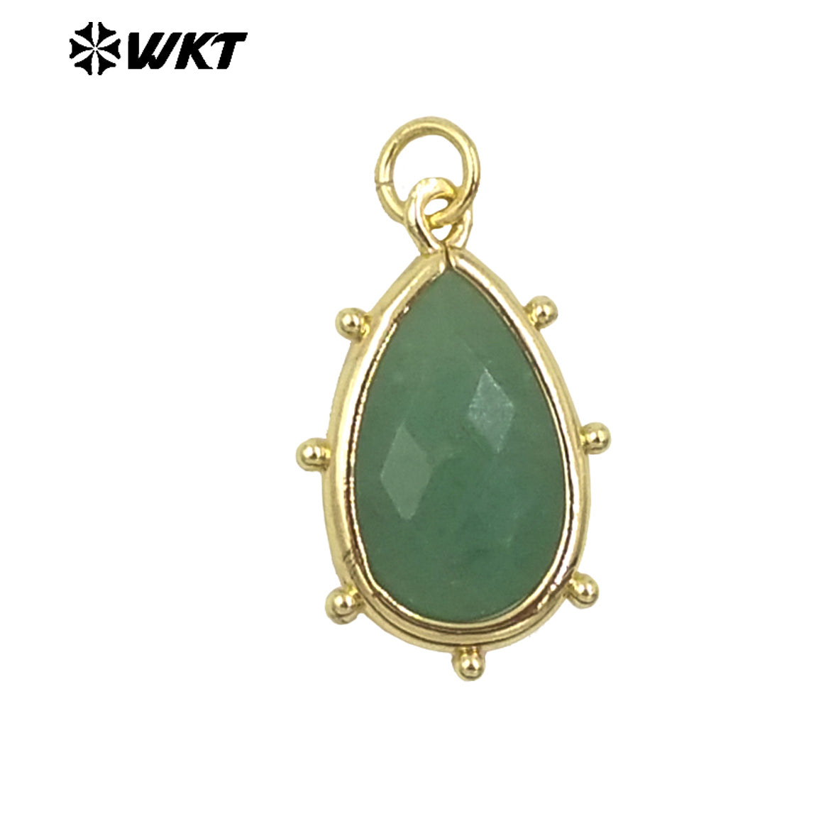 WT-P1974 Wholesale Fashion Tiny Gold Plated Teardrop Natural Faceted Precious Gemstone Lapis Attractive Eye Charms