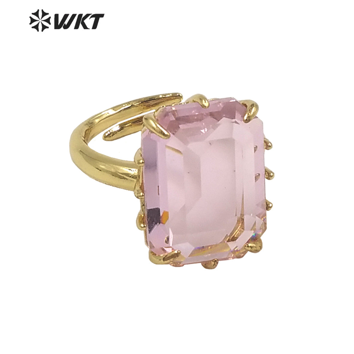 WT-R483 WKT Fashion Design Trendy Gift for Women Colorful High Quality Gorgeous Natural Crystal Stone Ring