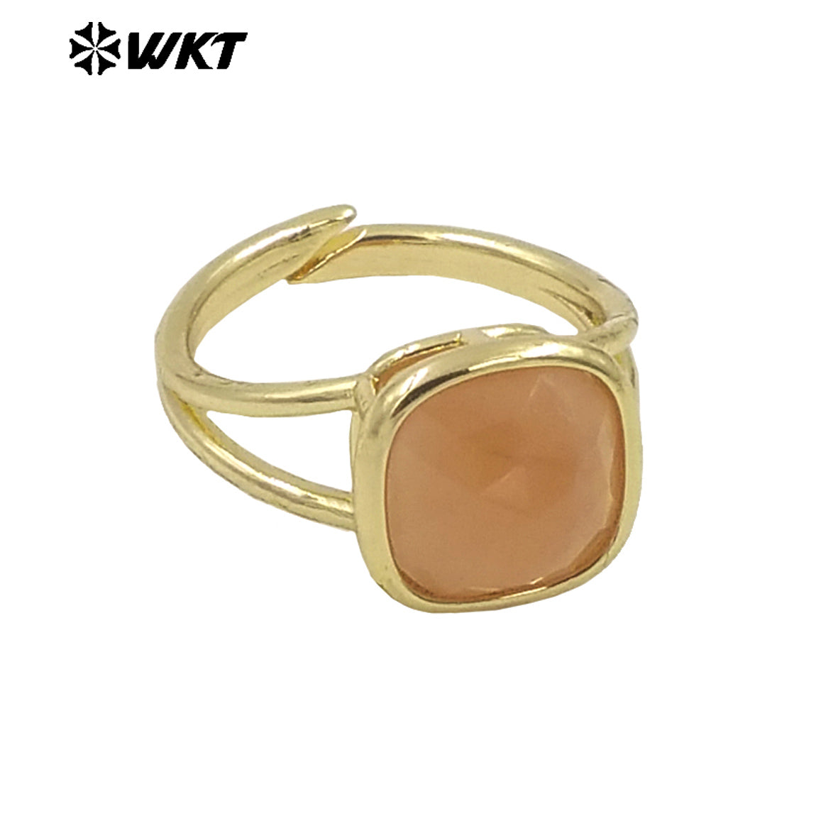 WT-R522 Wholesale New Square Natural Gemstone Setting Birthday Stone Elegant Small Amethyst Ring