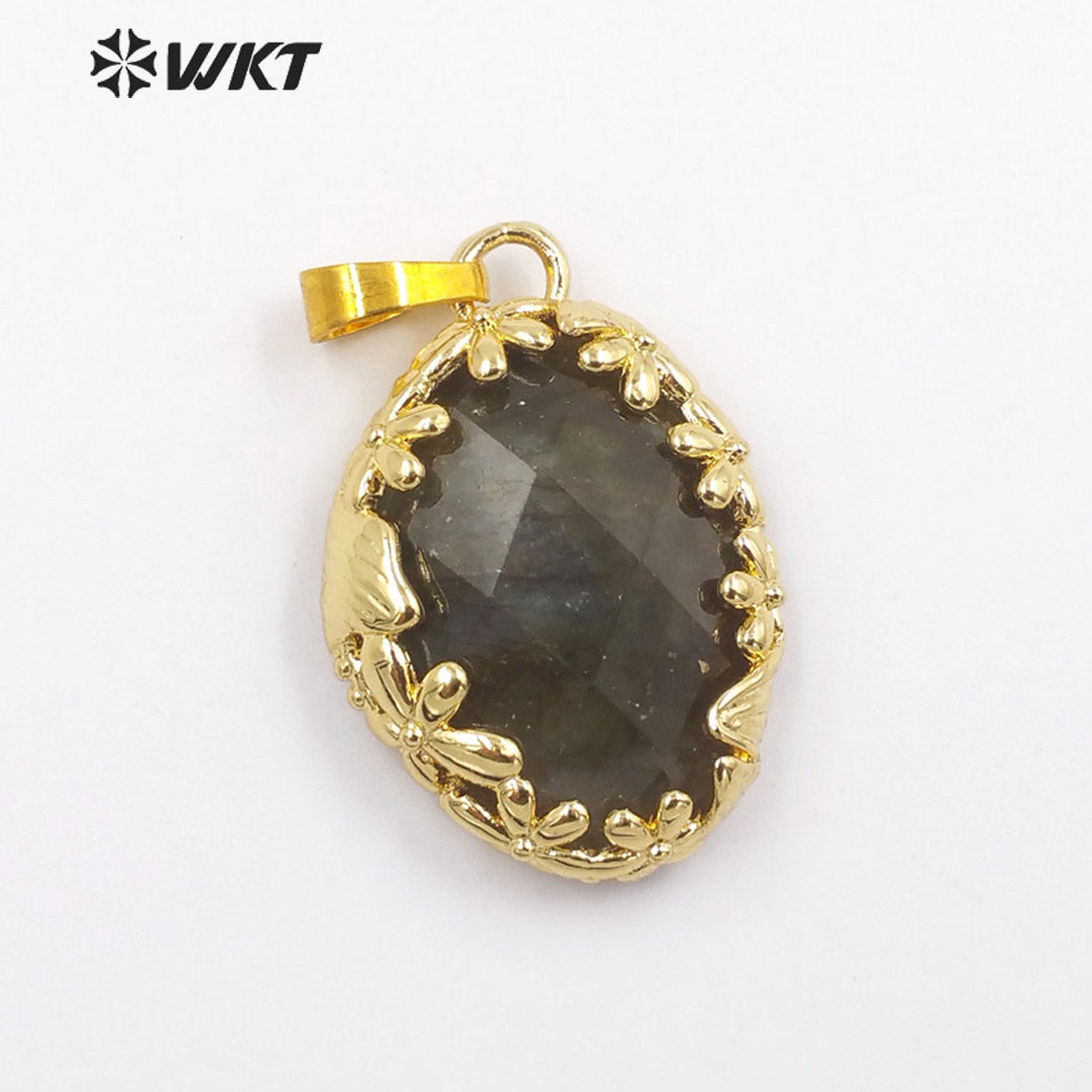 WT-P1925 Fashion Design Trendy New Precious Colorful Gemstone Oval Shaped Amazonite Amethyst Gemstone Pendants