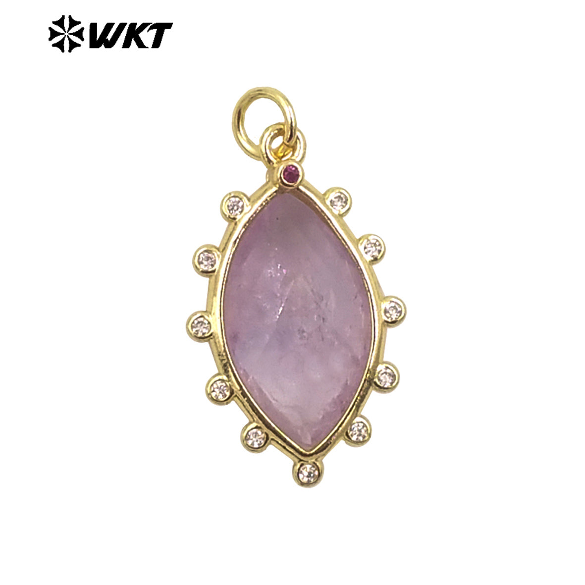 WT-P1975 Europe Delicate Kinds of Gemstone Tiger Eye With Cubic Zircon Setting Charming Jewelry Stone Pendant