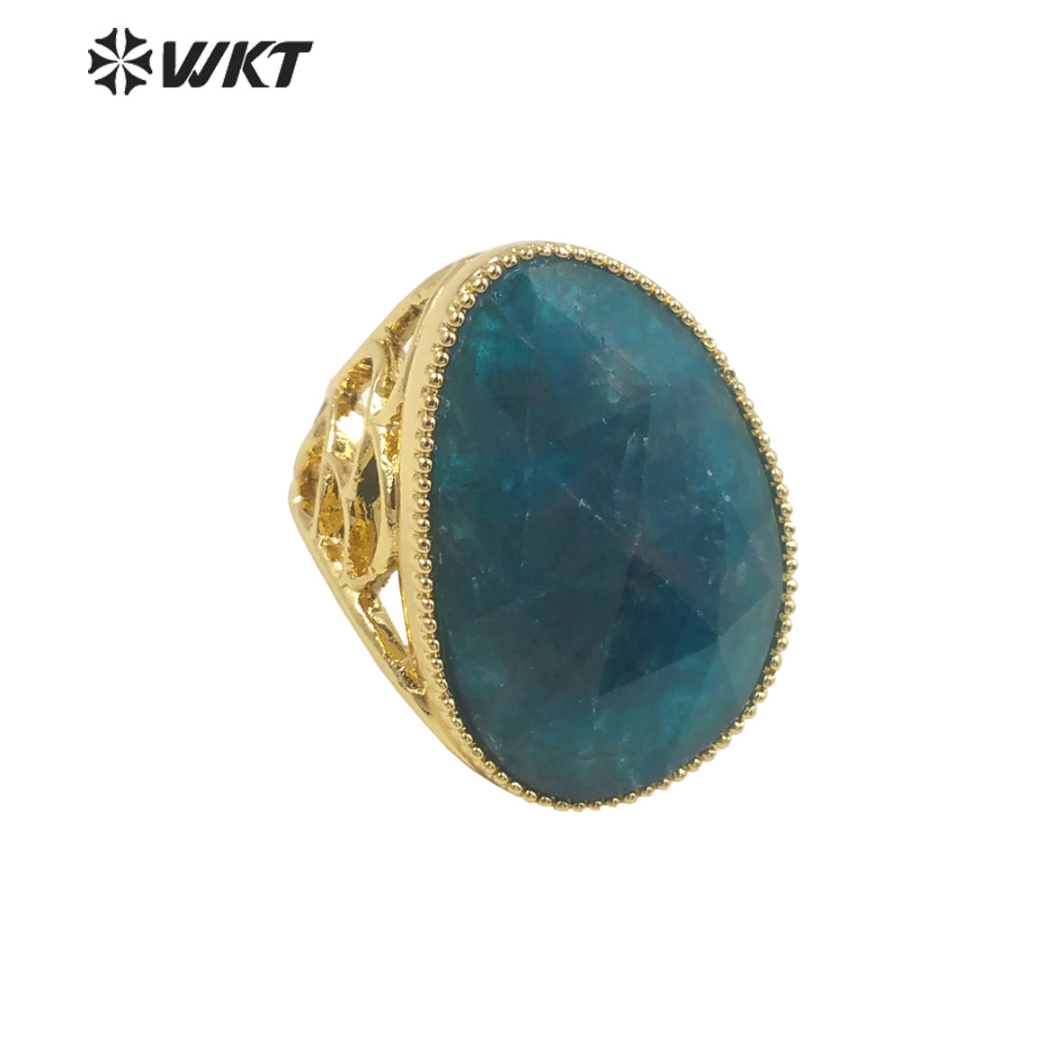 WT-R487 WKT Fashion Design Trendy Gift for Women Oval Shaped Colorful High Quality Gorgeous Natural Gemstone Stone Ring