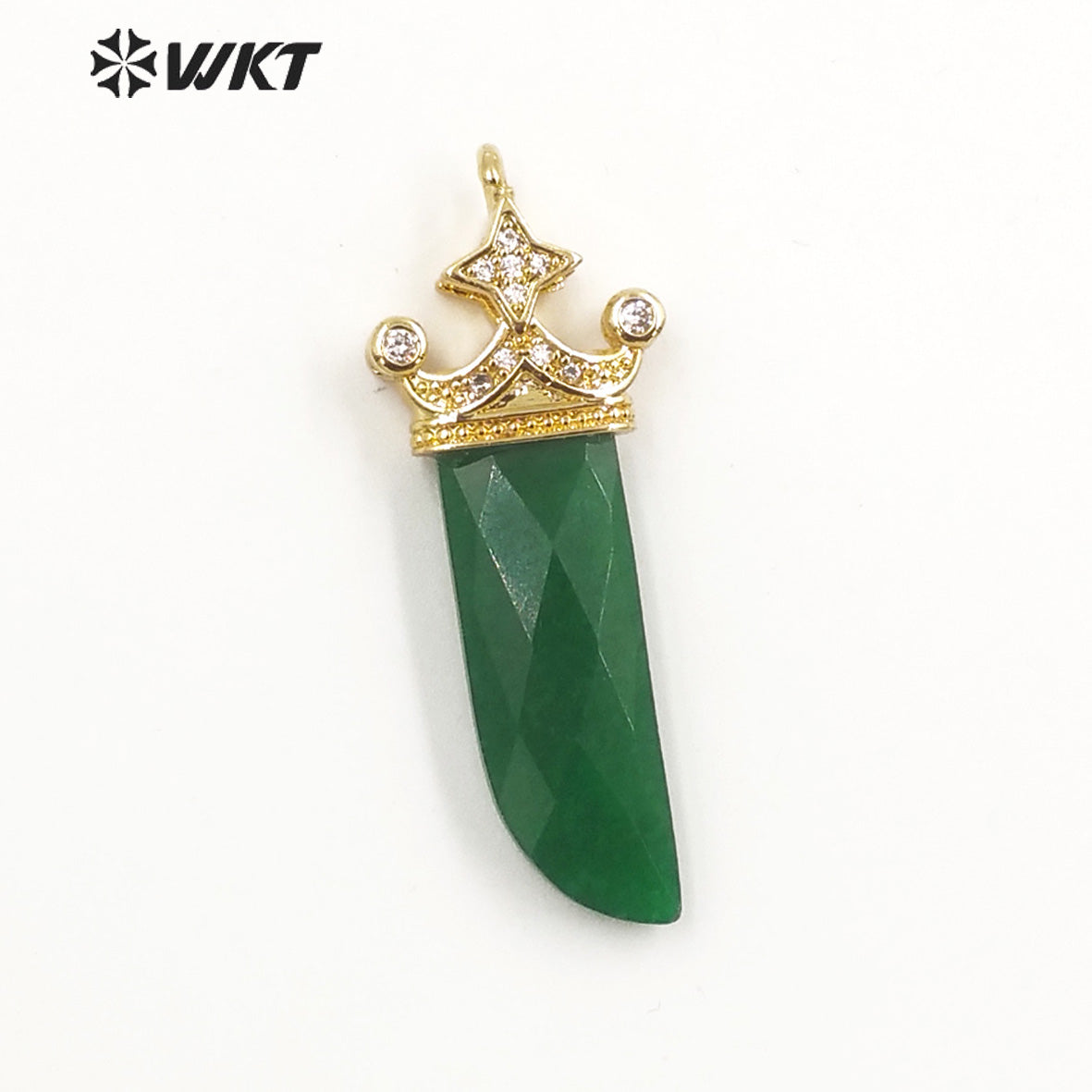 WT-MP263 Newest Vintage Style Charming Cubic Zircon Stone for Bracelet Design Knife Shaped Gemstone Pendant