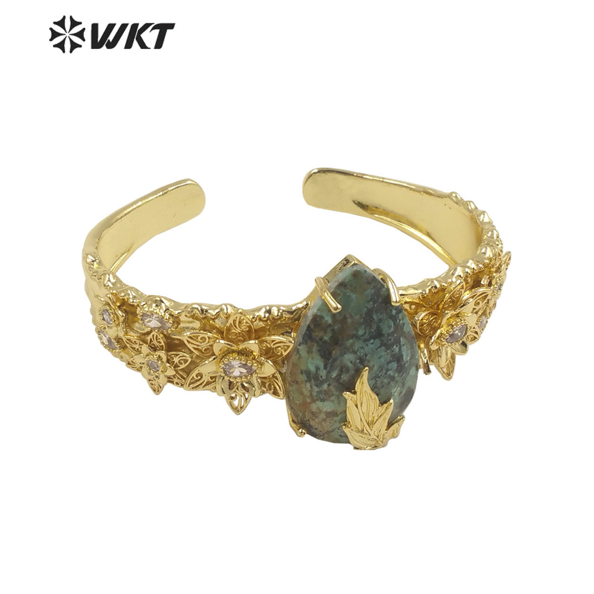 WT-B641 WKT Lovely Fashion Drop Design Trendy Gift for Women Gemstone C Shaped Natural Colorful Gemstone Bracelets