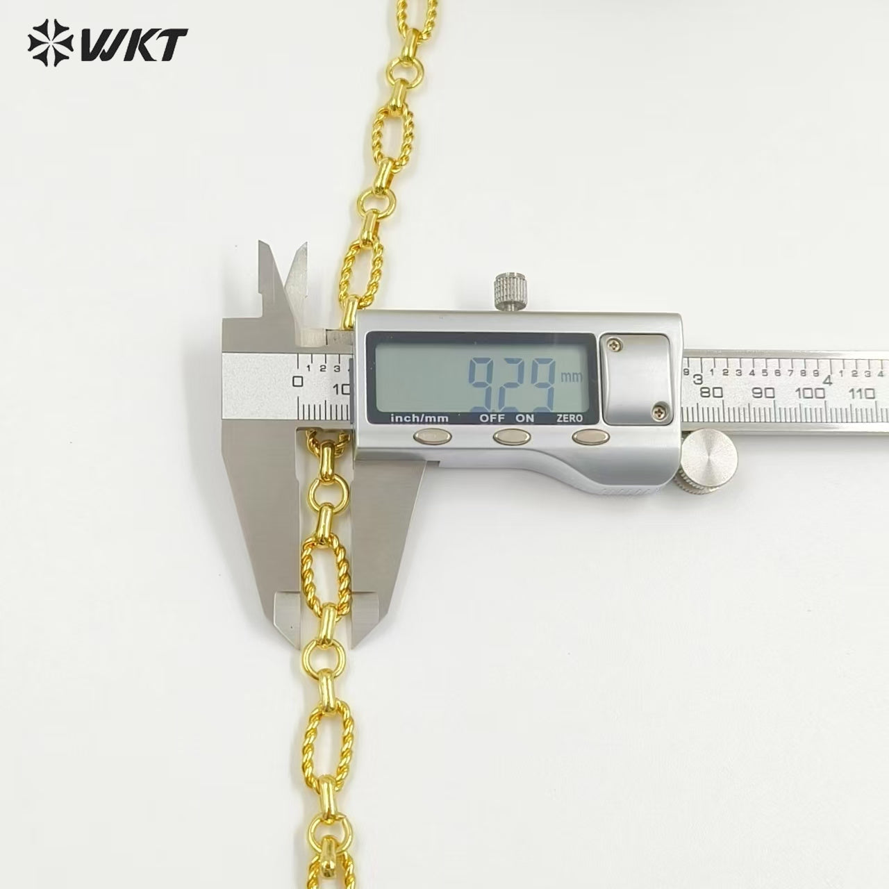 WT-BC243 Fashion High Quality Link Accessories Chain Metal Yellow Brass Simple Design For Necklace Making Gold Plated