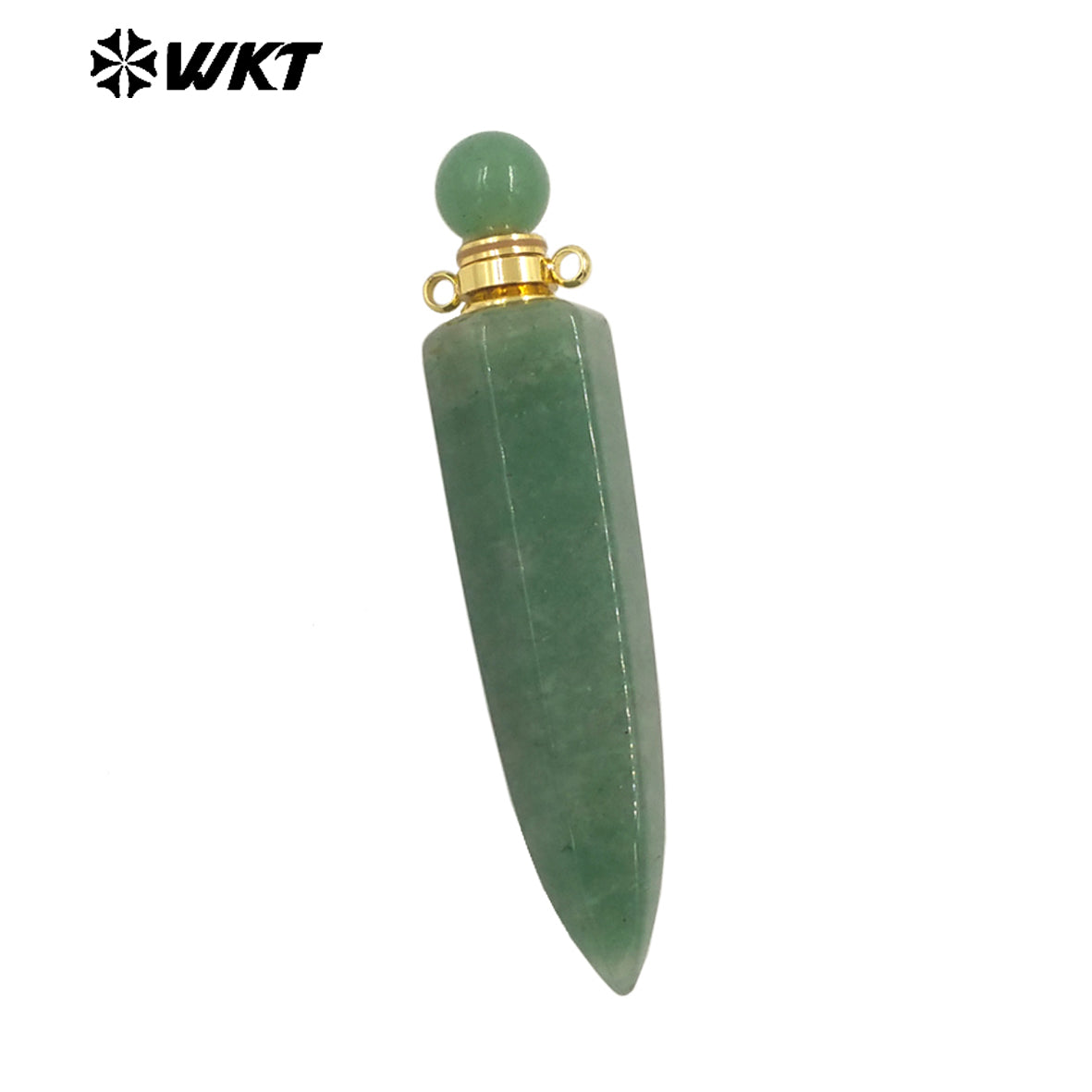 WT-P1984 Wholesale Fashion Gold Plated Long Bullet Shape Natural Lapis Amethyst Quartz Stone Made Women Perfume Bottle Pendants