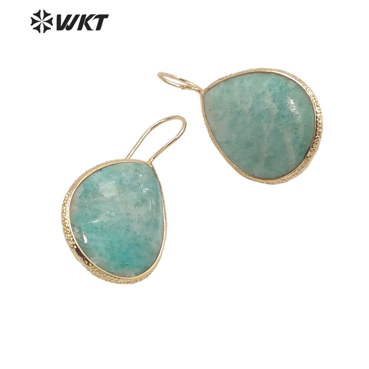 WT-E711 Amazing Newest Design Precious Natural Gemstone Waterdrop Earrings Fashion Gold Women Drop Hoop Earrings for Birthday