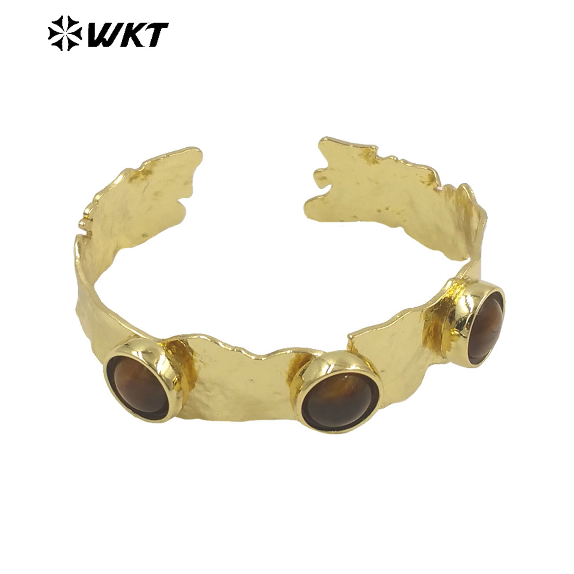 WT-B633 WKT New Handmade Lovely Trendy Gift for Women Lucky Bracelets C Shaped Natural Colorful Gemstone Opening Bracelets