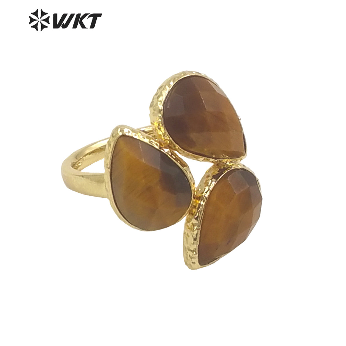 WT-R492 WKT Fashion Design Drop Shaped Gift for Women Colorful High Quality Gorgeous Natural Gemstone Stone Ring