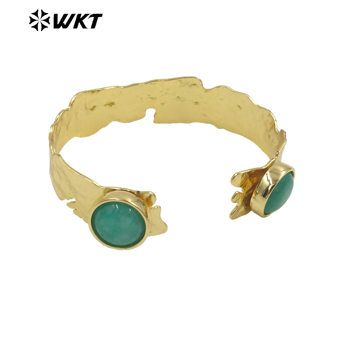 WT-B631 WKT New Handmade Lovely Trendy Gift for Women Lucky Bracelets C Shaped Natural Colorful Gemstone Opening Bracelets