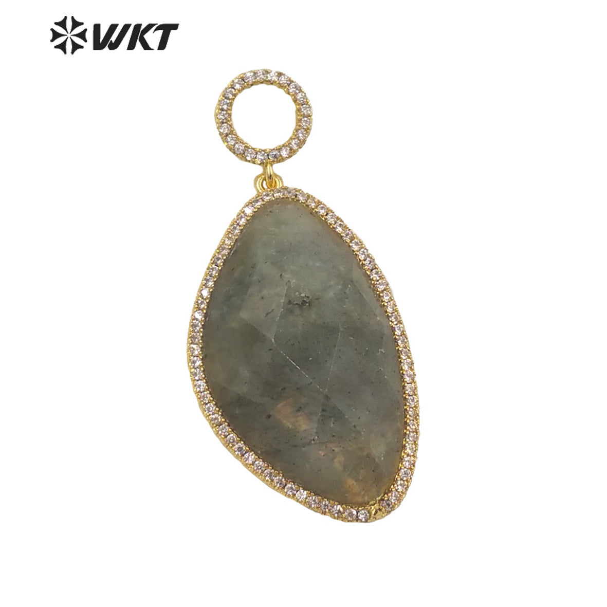 WT-MP239 WKT 2022 Hot Sale Infinity Charms Colored Stone Oval Pendant Zircon Pendant Lady Necklace Jewelry for Gift