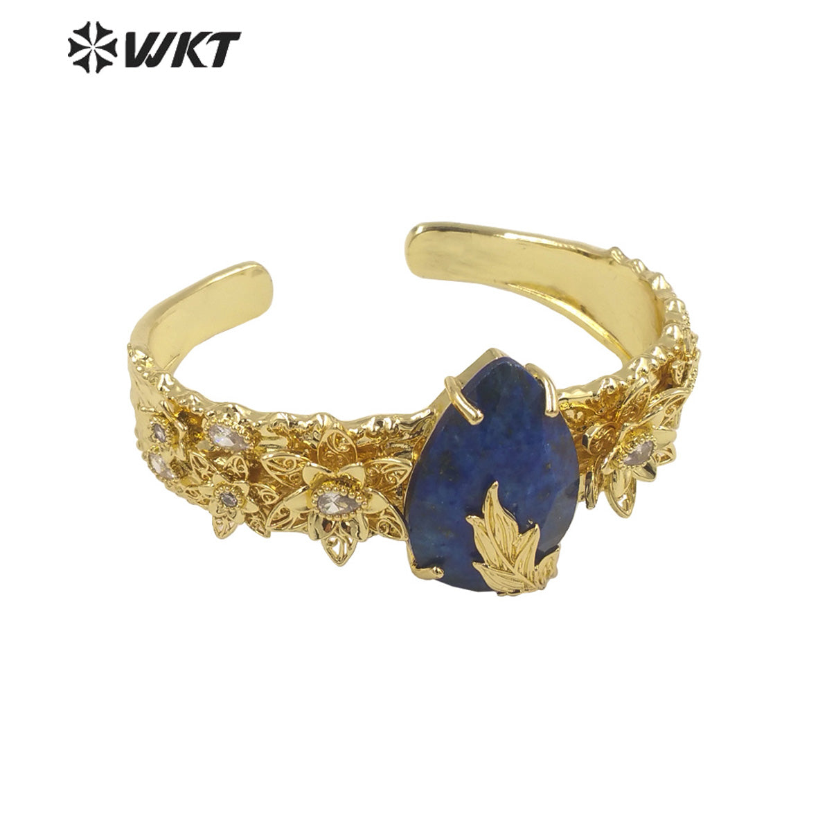 WT-B641 WKT Lovely Fashion Drop Design Trendy Gift for Women Gemstone C Shaped Natural Colorful Gemstone Bracelets
