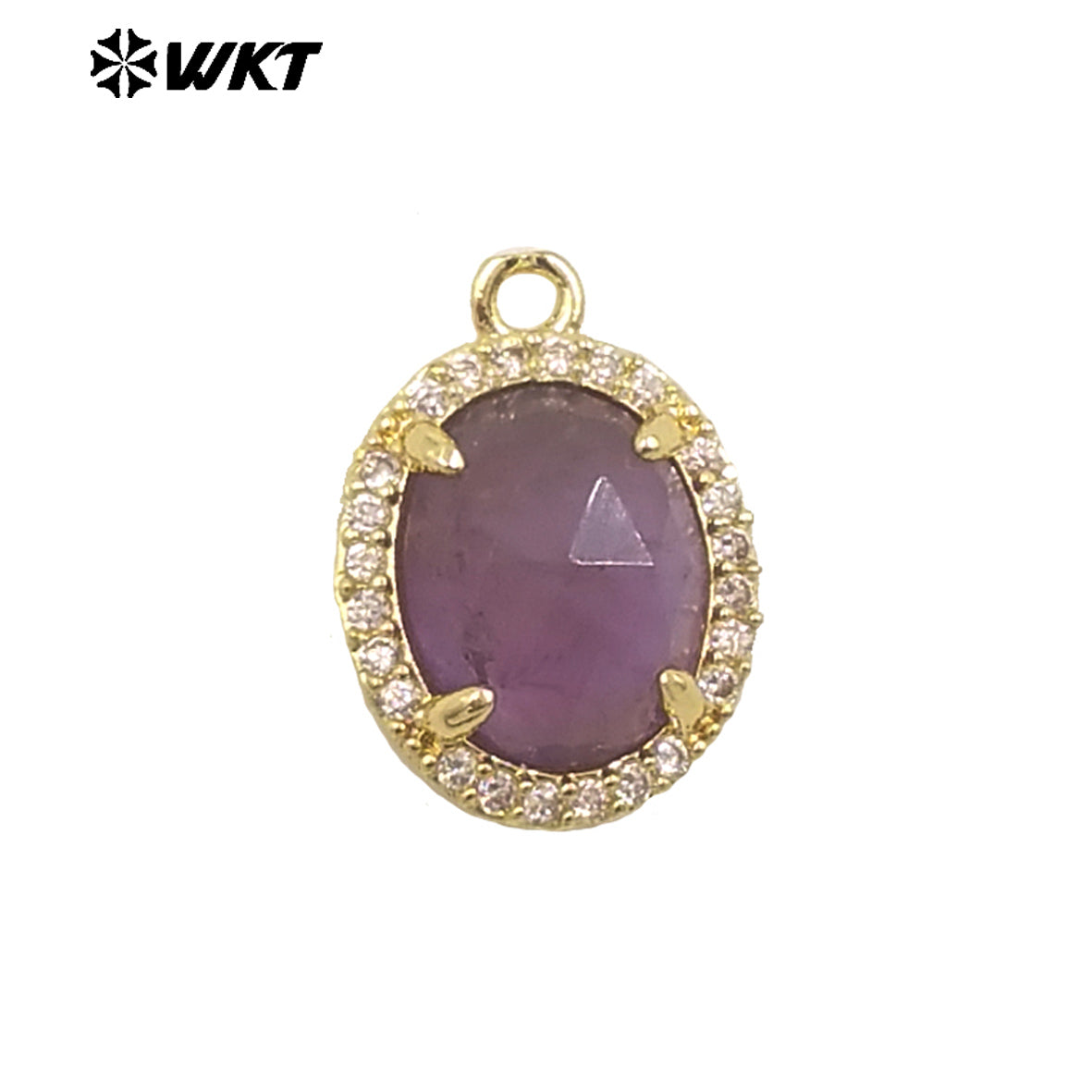 WT-P1991 on Sale Stylish Little Zircon Set With Multiple Gemstone 18K Gold Plated Round Unisex Pendant As Daily Dress and Gift