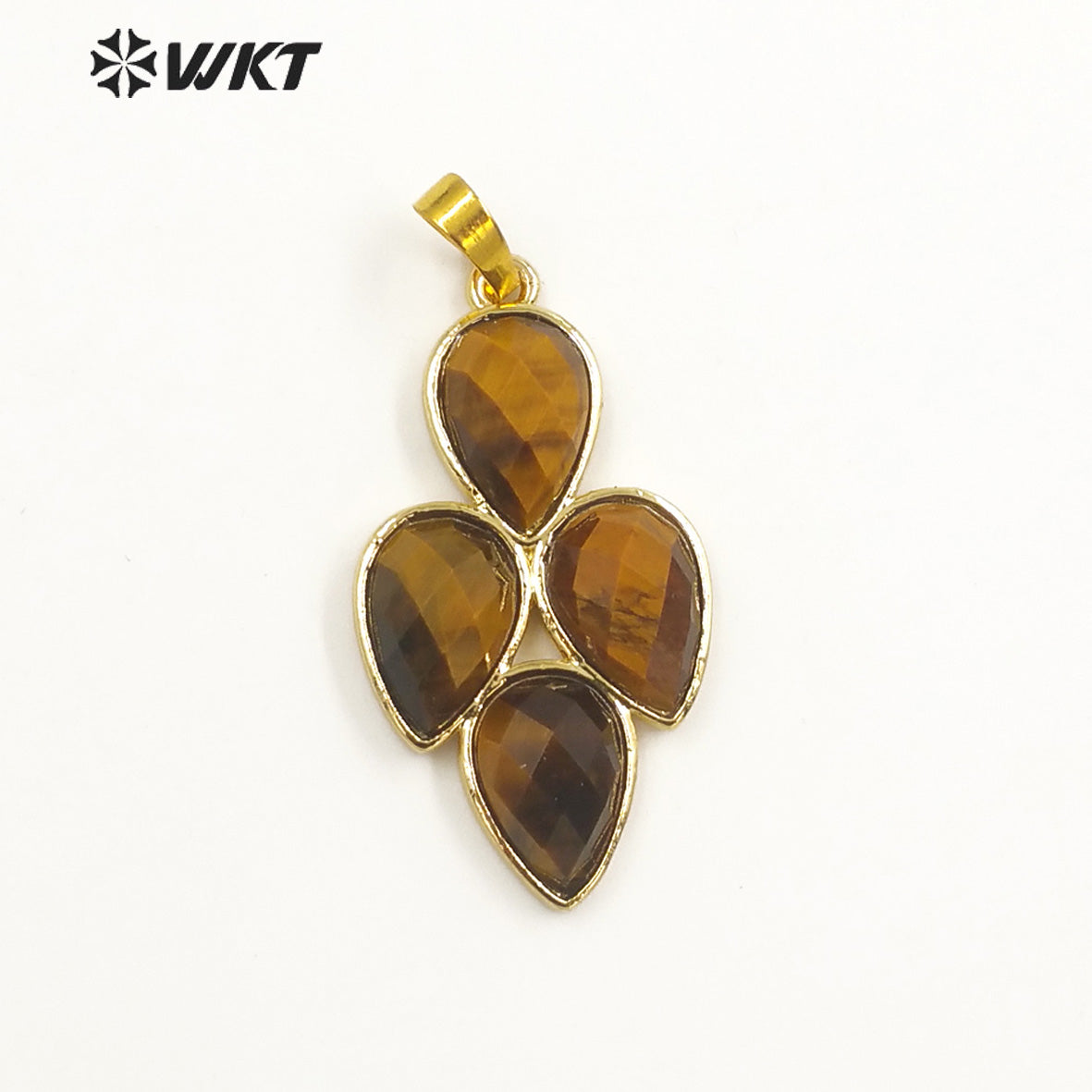 WT-P1922 Fashion Design Trendy New Precious Leaf Shaped Colorful Stone Oval Amazonite Amethyst Gemstone Pendants