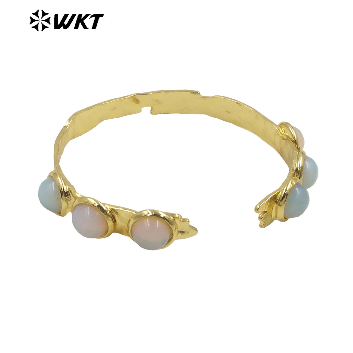 WT-B632 WKT New Handmade Natural Gemstone Jewelry Opening Bracelets Lovely Amazonite Bohemia Romantic Lucky Bracelets