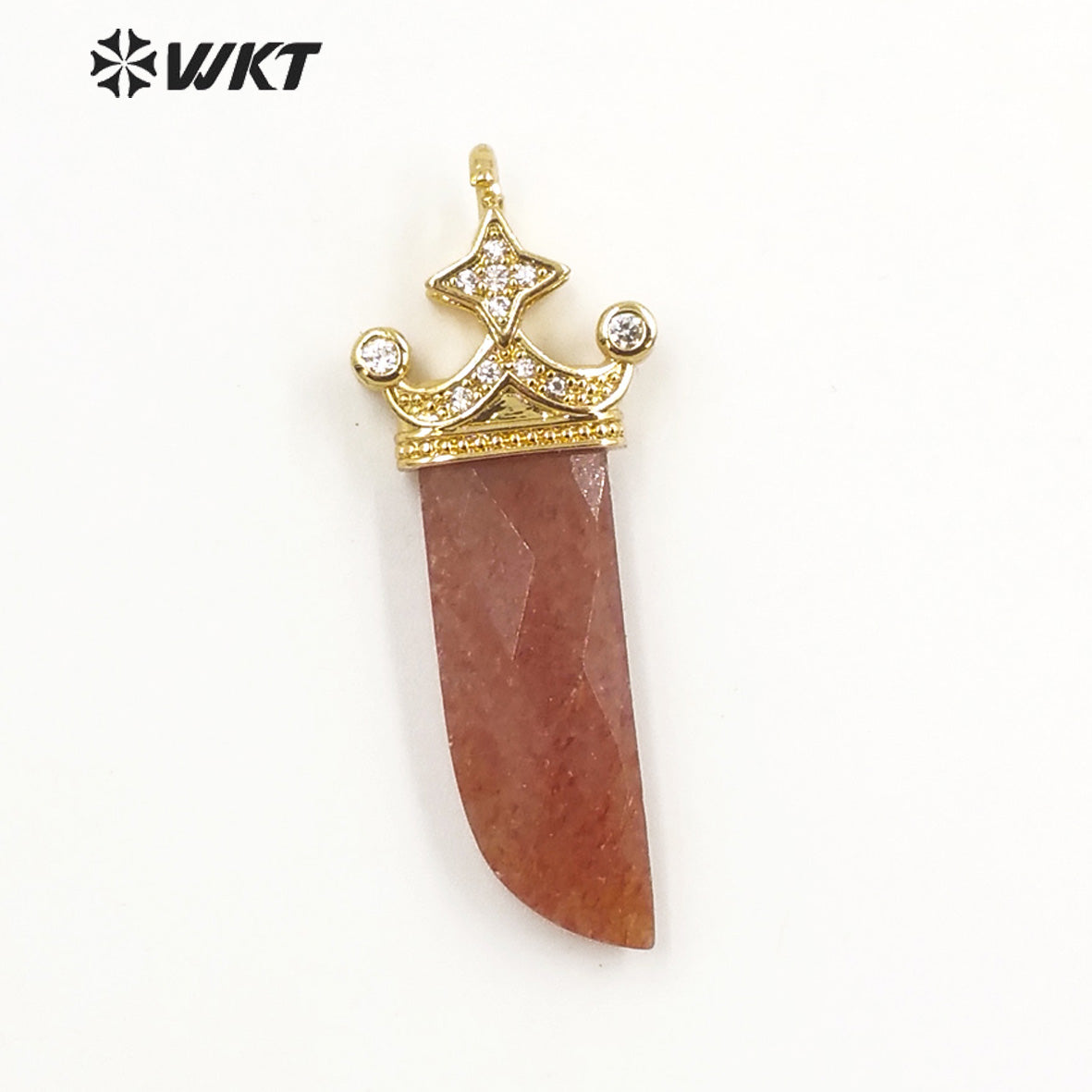 WT-MP263 Newest Vintage Style Charming Cubic Zircon Stone for Bracelet Design Knife Shaped Gemstone Pendant