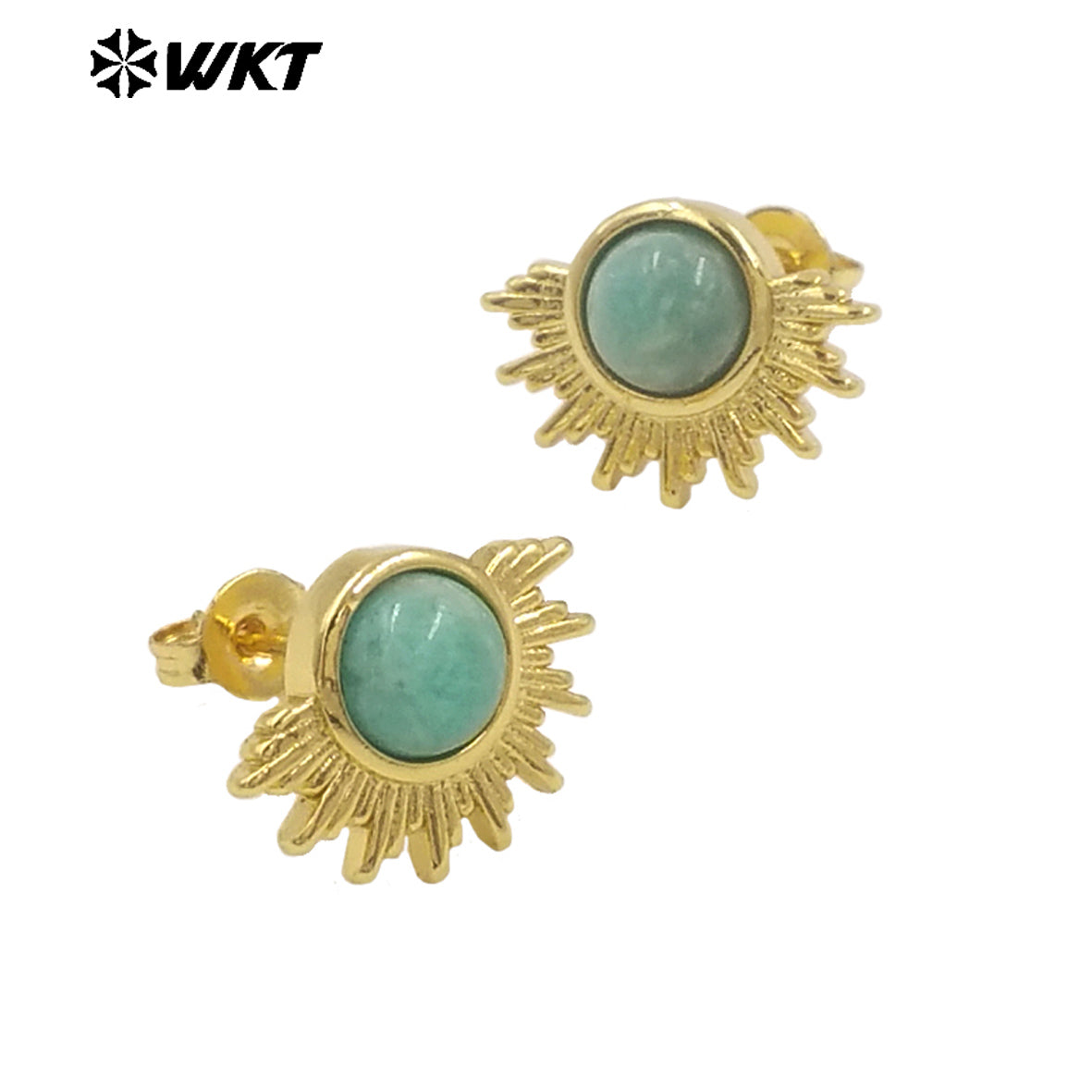 WT-E773 New Design Wholesale Natural Round Gemstone Multi-Colored Women's Earring Studs As Daily Jewelry and Birthday Gifts