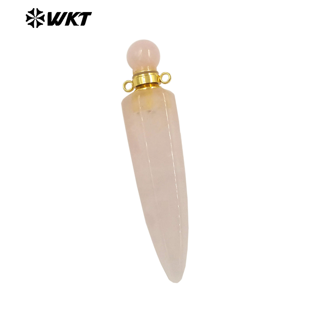 WT-P1984 Wholesale Fashion Gold Plated Long Bullet Shape Natural Lapis Amethyst Quartz Stone Made Women Perfume Bottle Pendants