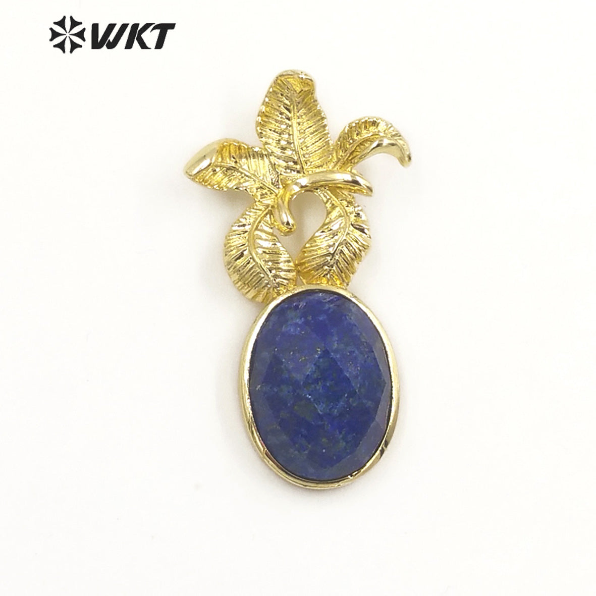 WT-P1923 Fashion Design Trendy New Precious Colorful Stone Flower Shaped Oval Amazonite Amethyst Gemstone Pendants