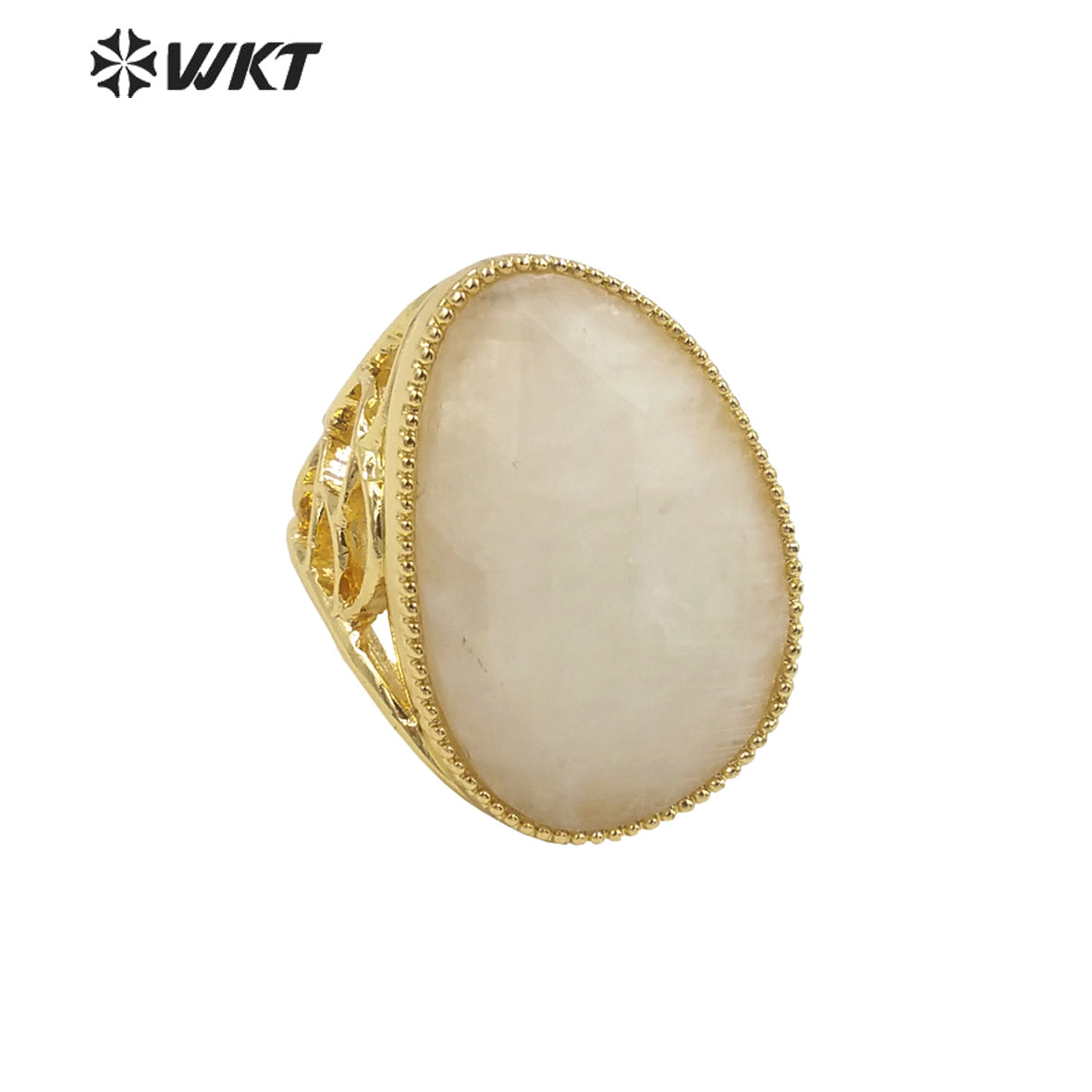 WT-R487 WKT Fashion Design Trendy Gift for Women Oval Shaped Colorful High Quality Gorgeous Natural Gemstone Stone Ring