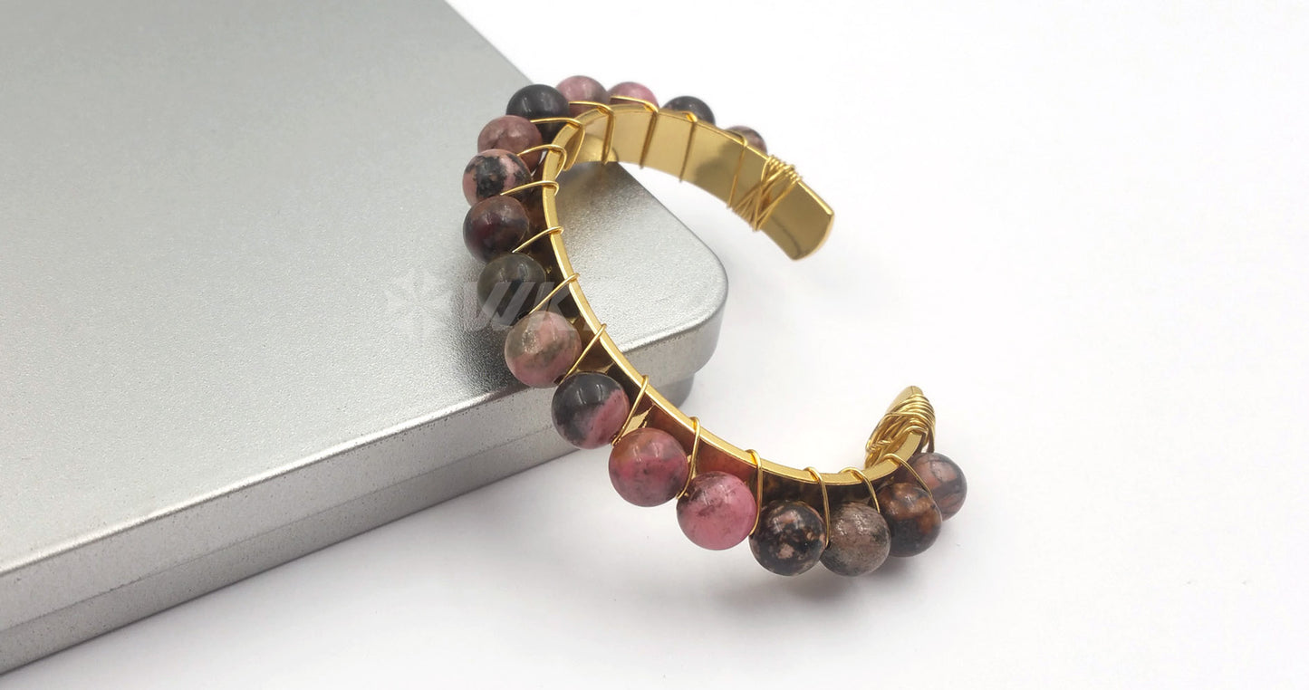 WT-B479 Wholesale Jewellery Lady Gold Bangles Natural Stone Bangles Choice of Various Styles Gift Priority