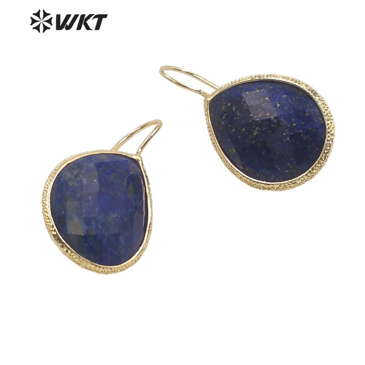 WT-E711 Amazing Newest Design Precious Natural Gemstone Waterdrop Earrings Fashion Gold Women Drop Hoop Earrings for Birthday