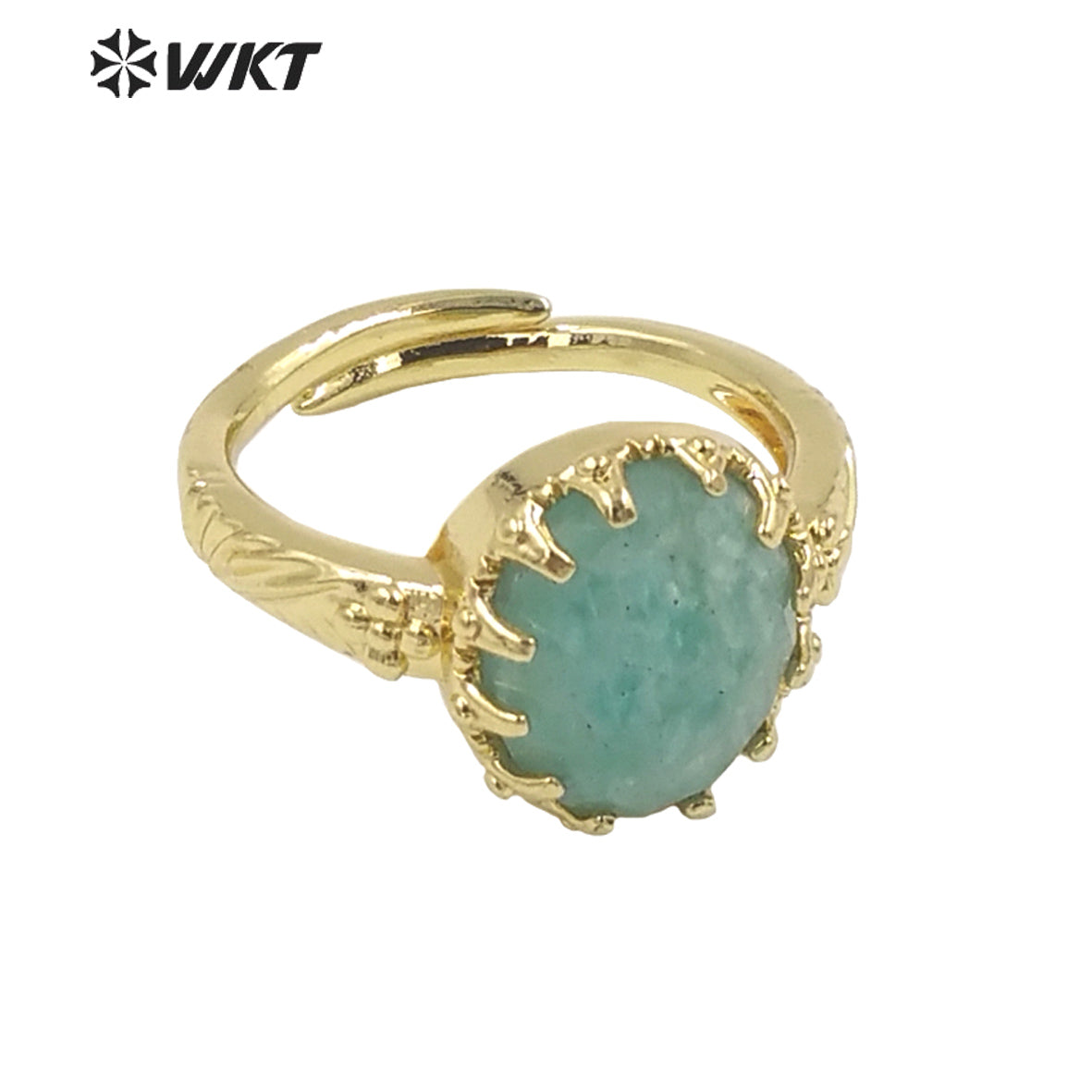 WT-R488 WKT Fashion Design Trendy Gift for Women Colorful High Quality Gorgeous Natural Gemstone Stone Ring
