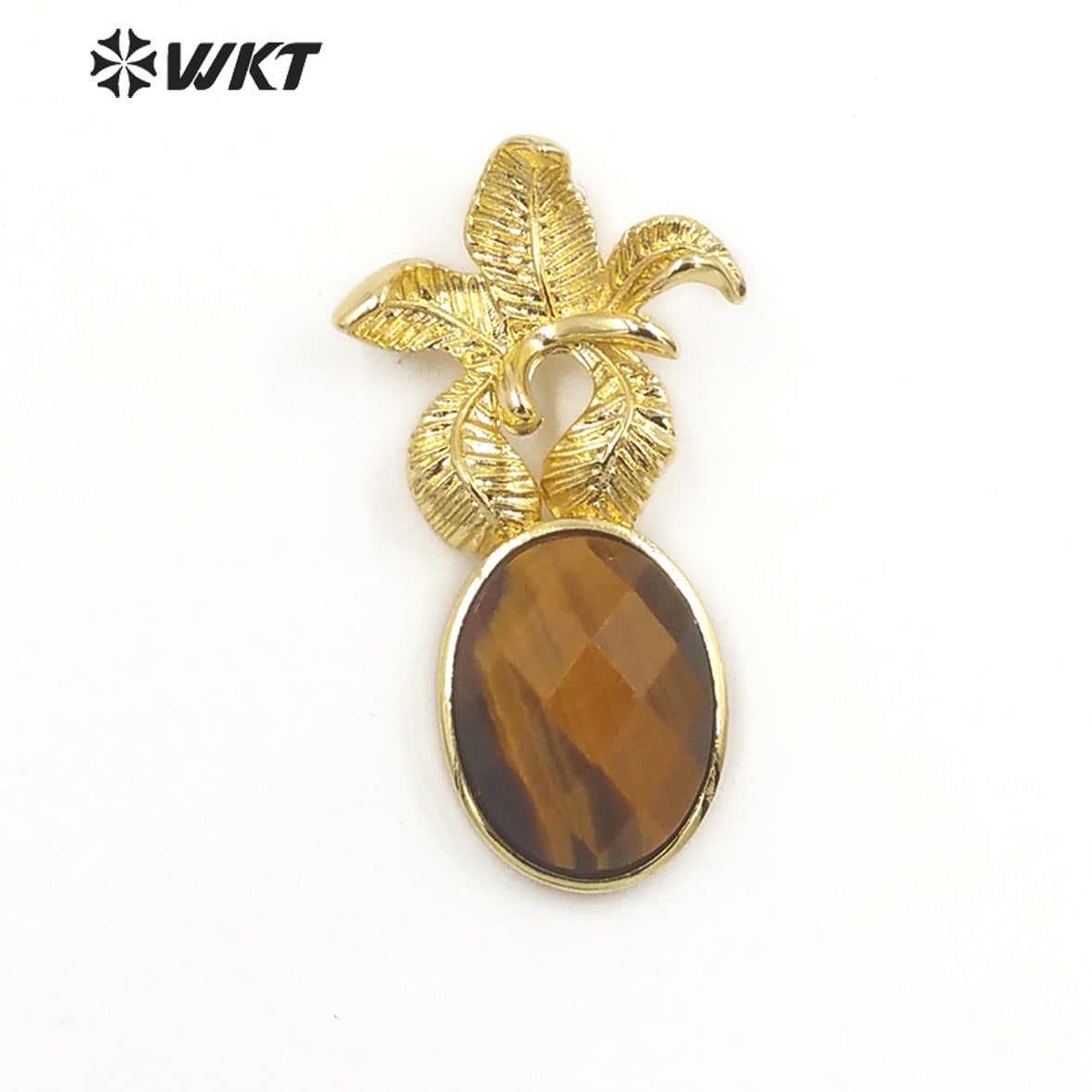 WT-P1923 Fashion Design Trendy New Precious Colorful Stone Flower Shaped Oval Amazonite Amethyst Gemstone Pendants