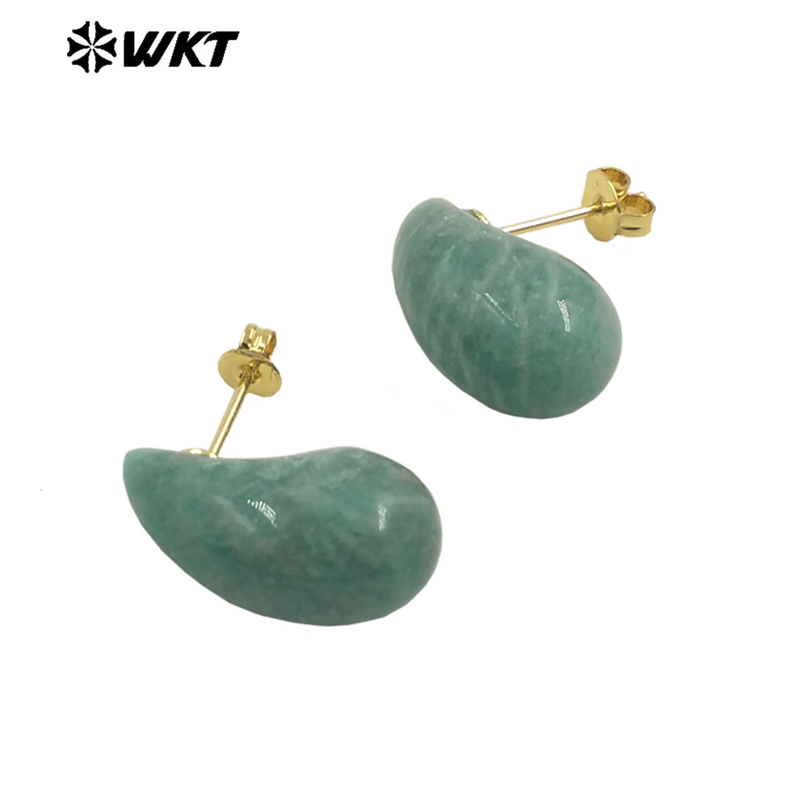 WT-E779 Wholesale Lovely Drop Beans Shape Colorful Blackobsidian Pink Crystal Quartz Stone Earring Drop Studs