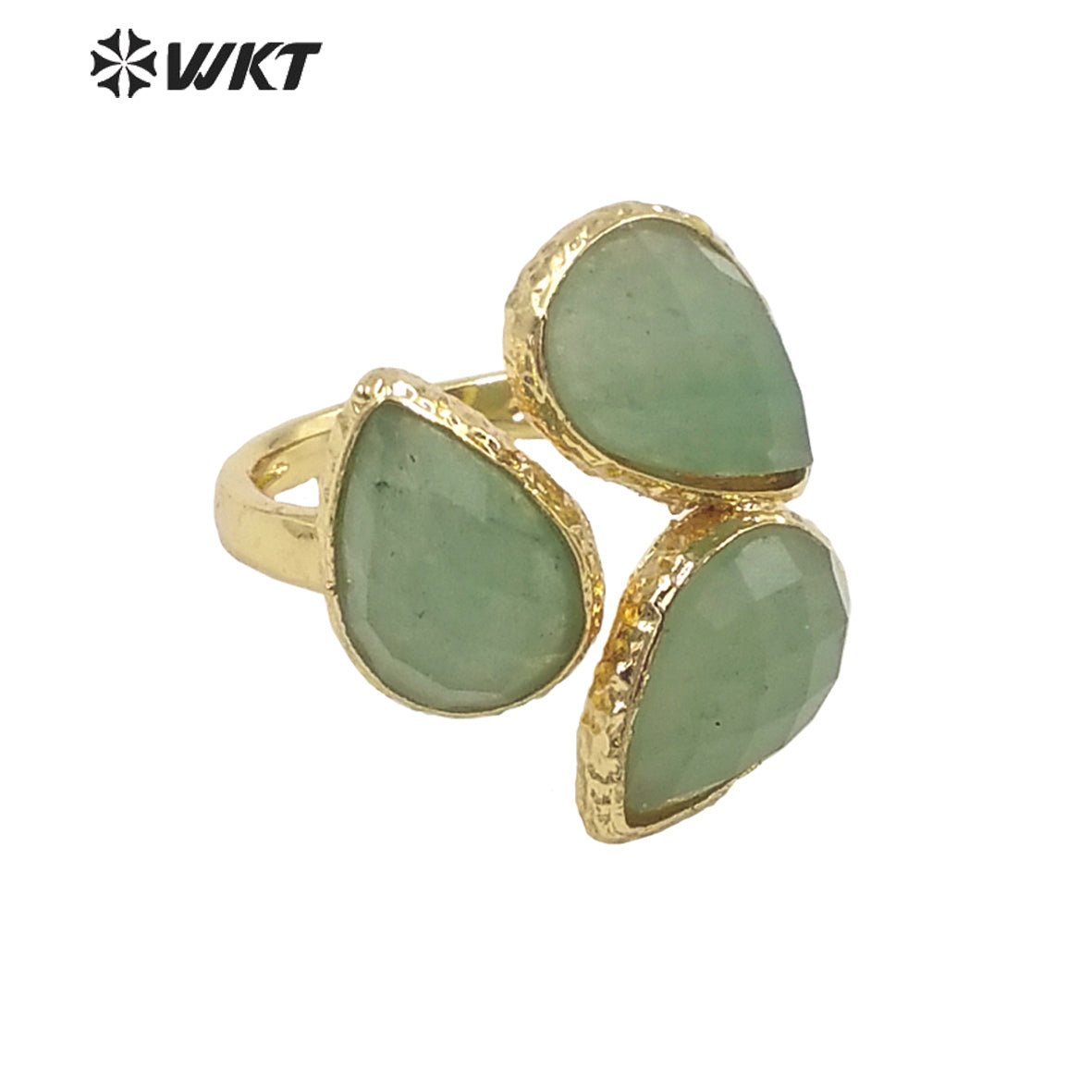 WT-R492 WKT Fashion Design Drop Shaped Gift for Women Colorful High Quality Gorgeous Natural Gemstone Stone Ring