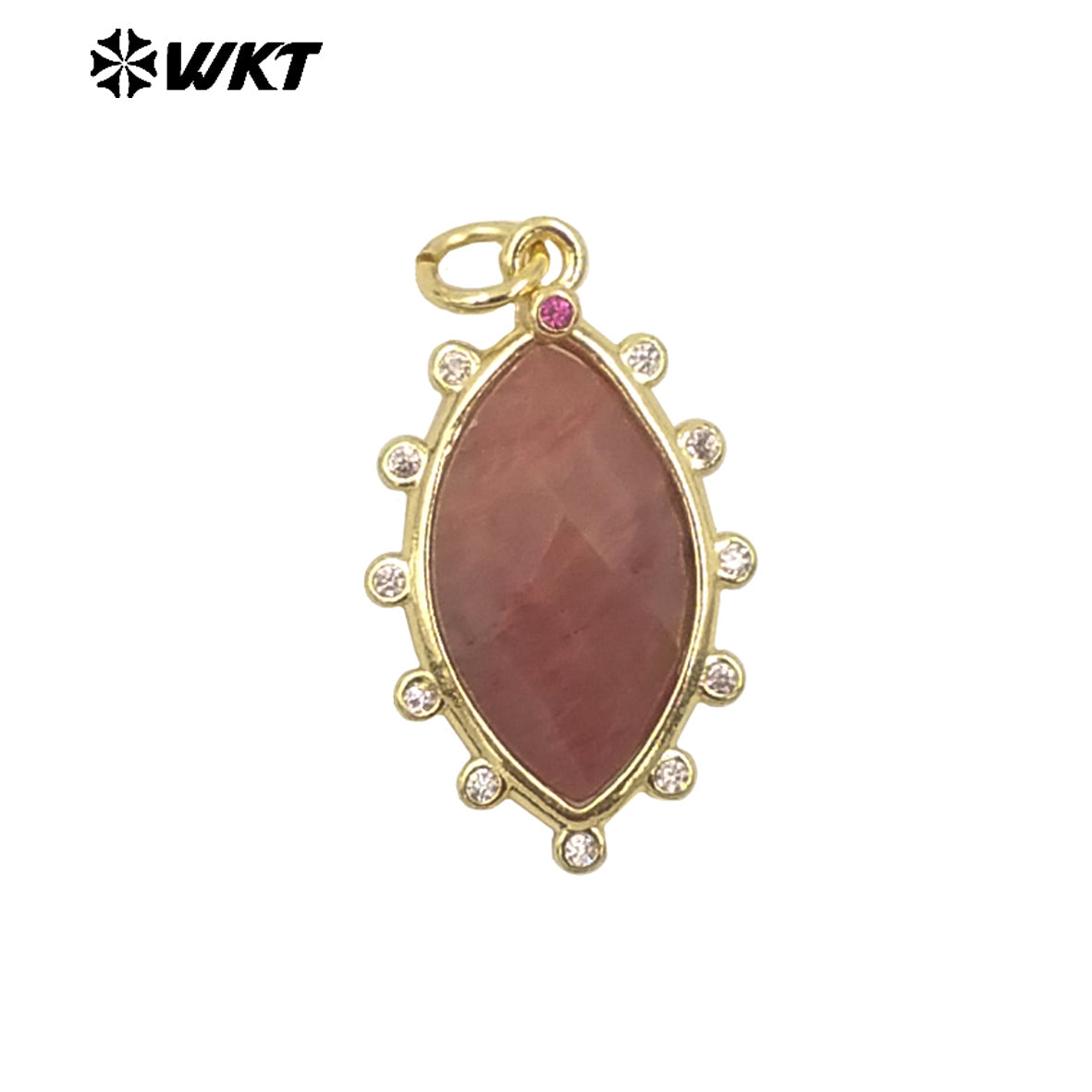WT-P1975 Europe Delicate Kinds of Gemstone Tiger Eye With Cubic Zircon Setting Charming Jewelry Stone Pendant