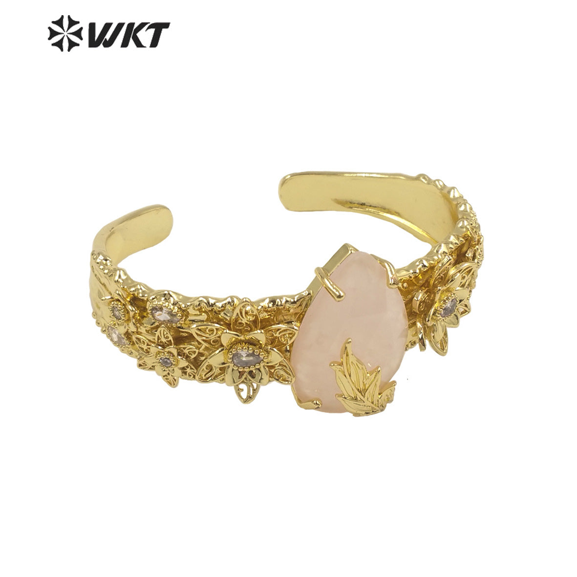 WT-B641 WKT Lovely Fashion Drop Design Trendy Gift for Women Gemstone C Shaped Natural Colorful Gemstone Bracelets