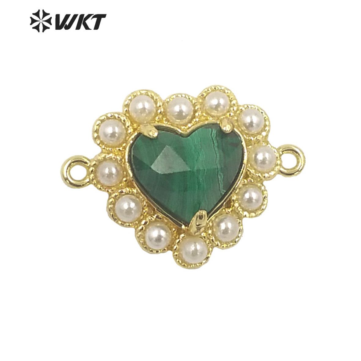 WT-PC006 Charming Small Size Natural Gemstone Made Heart Connectors for Bracelet Making for Women Birthday Gift Pendants