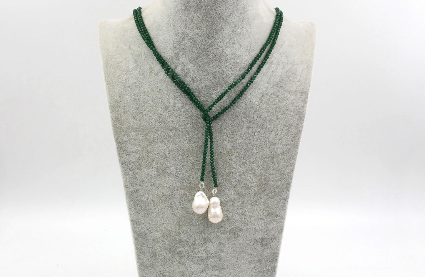 WT-N1115 Long Beads Necklaces Multi-color Beads Crystal Smooth Necklaces with White Pearl Necklaces for Women