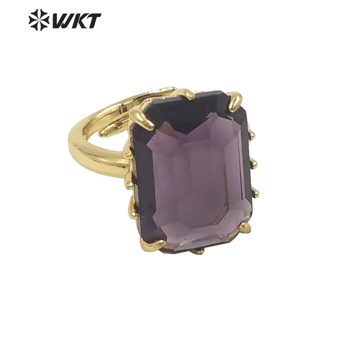 WT-R483 WKT Fashion Design Trendy Gift for Women Colorful High Quality Gorgeous Natural Crystal Stone Ring