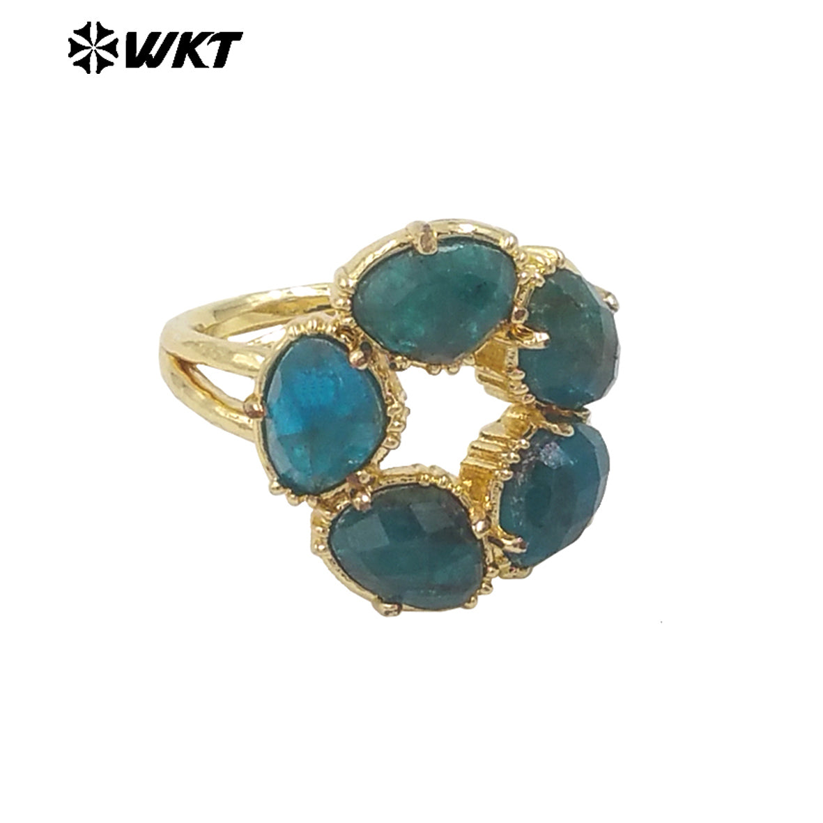 WT-R528 Wholesale New Colorful Gemstone Made Assemble Flower Stone Women Ring With Claw Setting for Anniversary