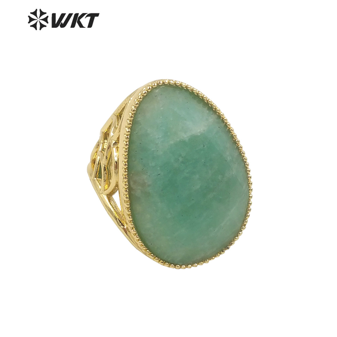 WT-R487 WKT Fashion Design Trendy Gift for Women Oval Shaped Colorful High Quality Gorgeous Natural Gemstone Stone Ring