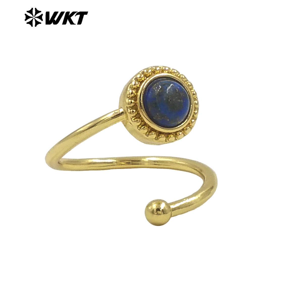 WT-R539 Newest Fashion Gold Plated Natural Gemstone Round Women Anniversary Birthday Gift Ring