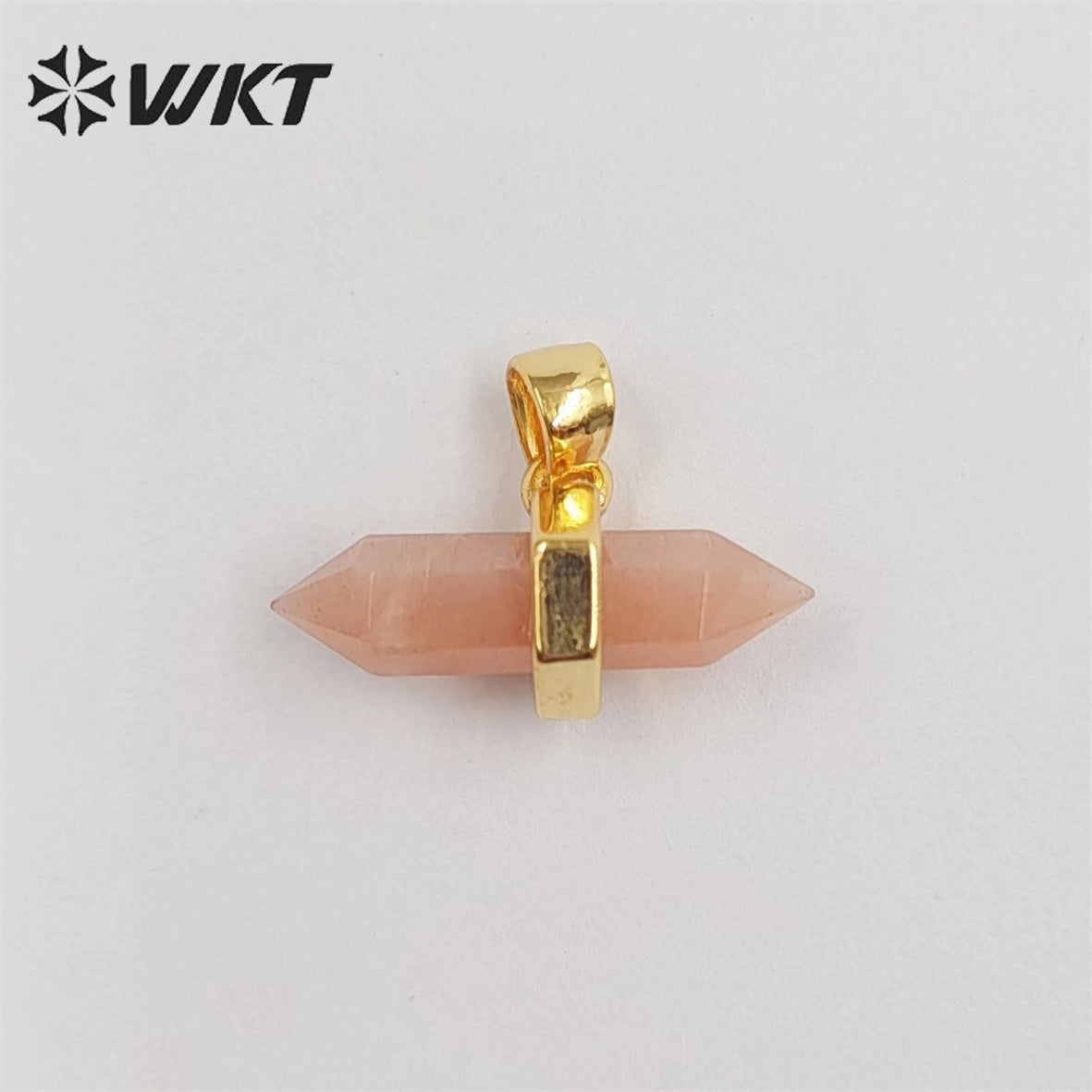 WT-P1902 Wholesale New Delicate Precious Gemstone Double Point Stone Charms Energy Healing Quartz Point Pendant