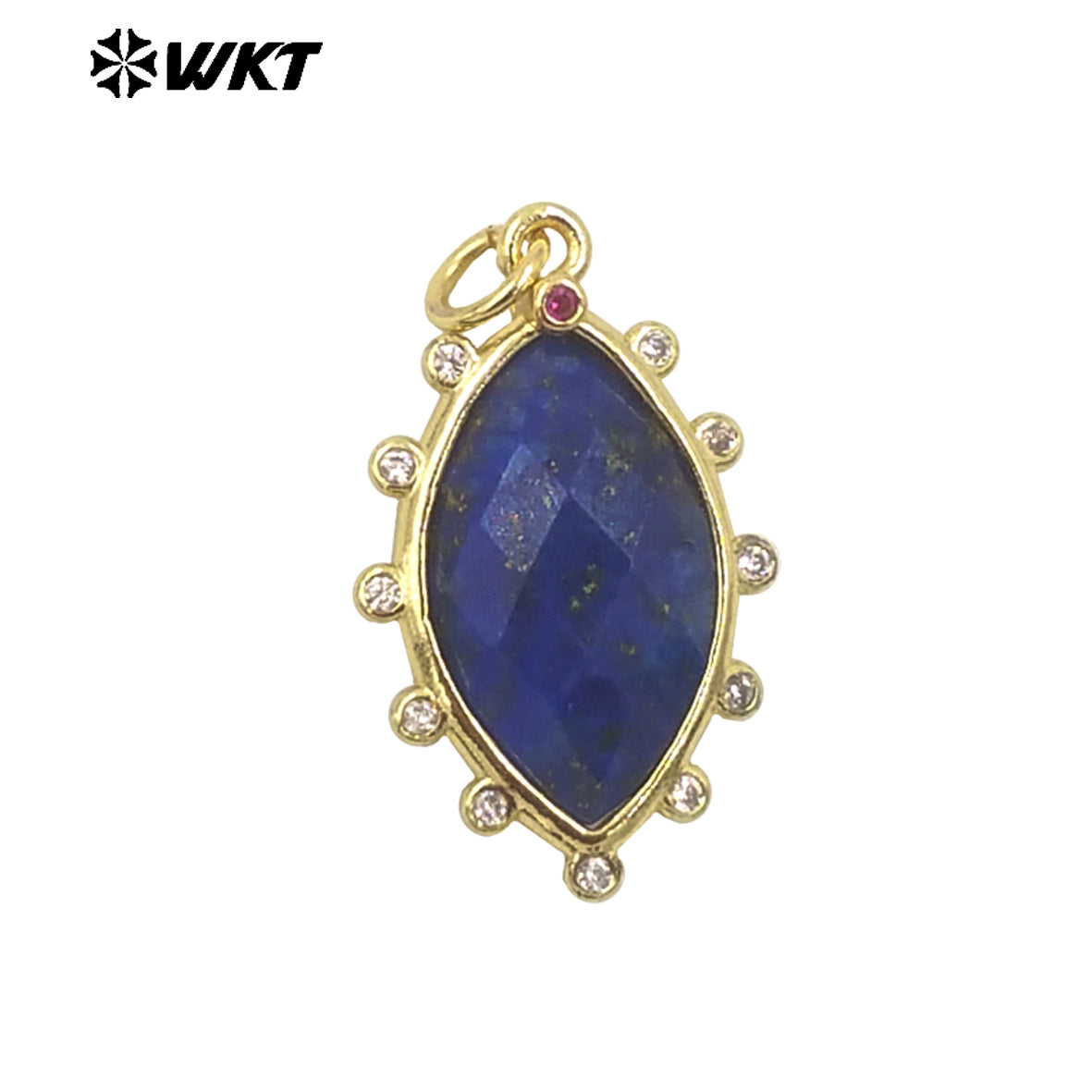 WT-P1975 Europe Delicate Kinds of Gemstone Tiger Eye With Cubic Zircon Setting Charming Jewelry Stone Pendant