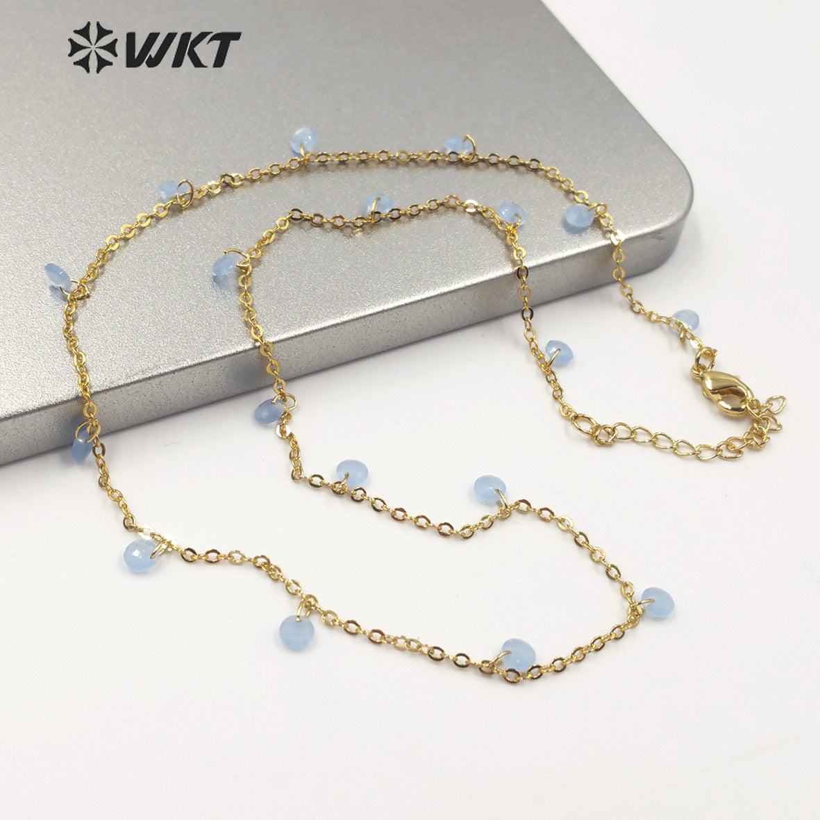 WT-N1203 Women Fashion 4mm Crystal Beads Necklace Hot Sale Jewelry New Arrival Crystal Beads Chain