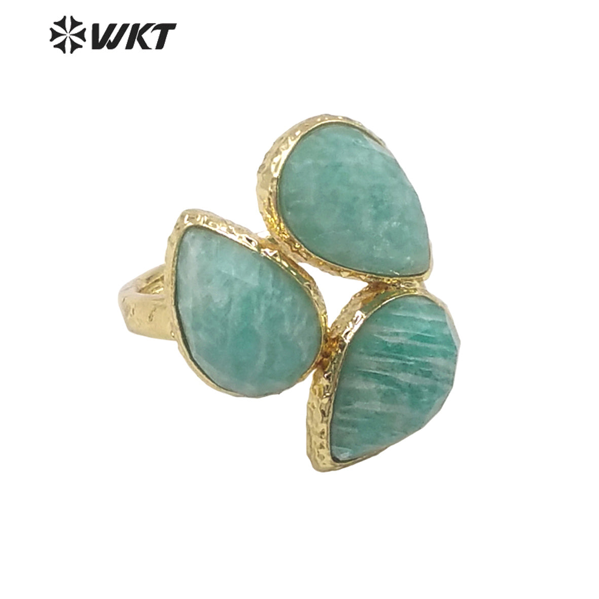 WT-R492 WKT Fashion Design Drop Shaped Gift for Women Colorful High Quality Gorgeous Natural Gemstone Stone Ring
